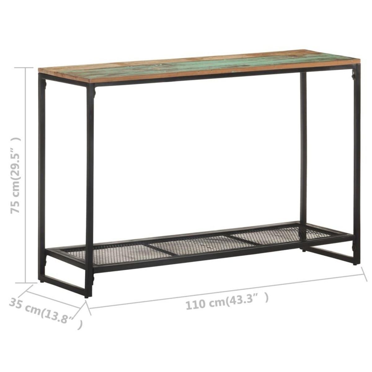 VIDAXL Table console 110x35x75 cm Bois de recuperation massif