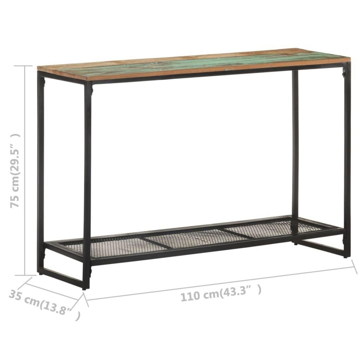 VIDAXL Table console 110x35x75 cm Bois de recuperation massif