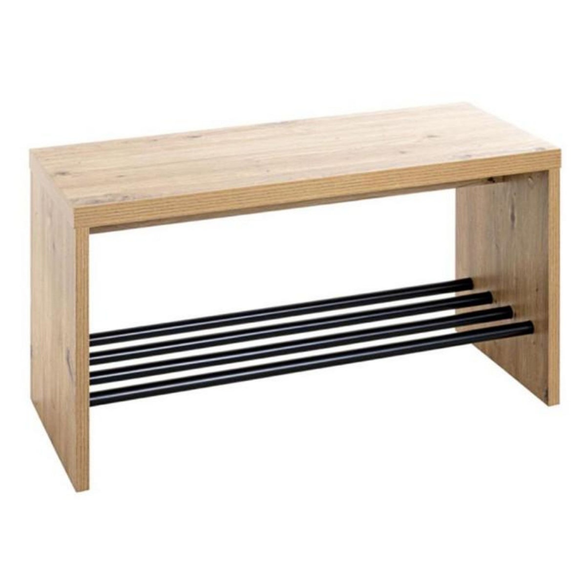 Paris Prix Banc à Chaussures  Wilfried  70cm Chêne & Noir