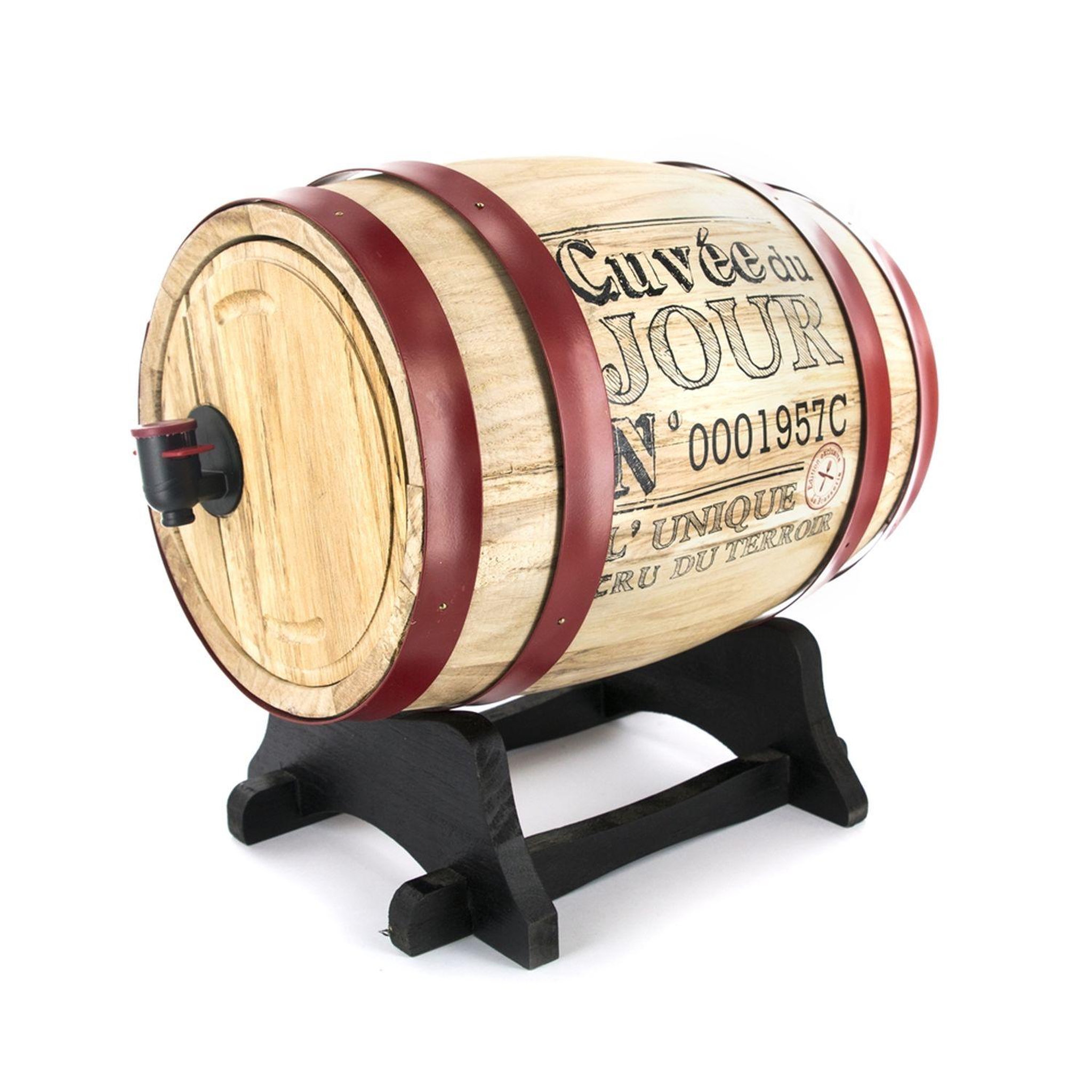 The Home Deco Factory Tonneau distributeur à vin bistrot - 3 l - rouge