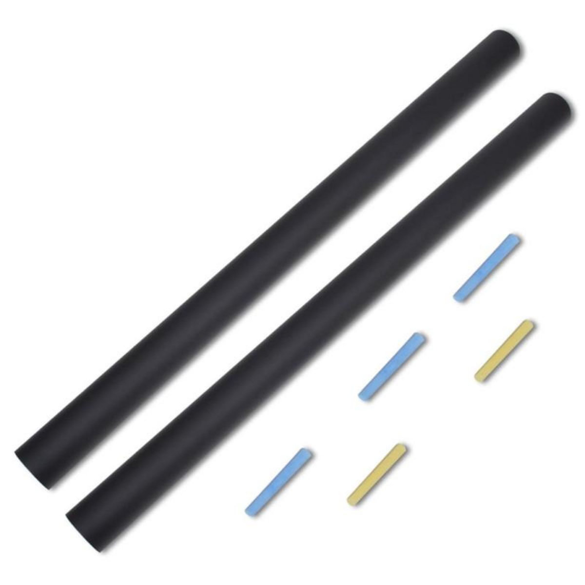 VIDAXL Tableau noir autocollant mural 0,6x3 m 2 rouleaux avec craies