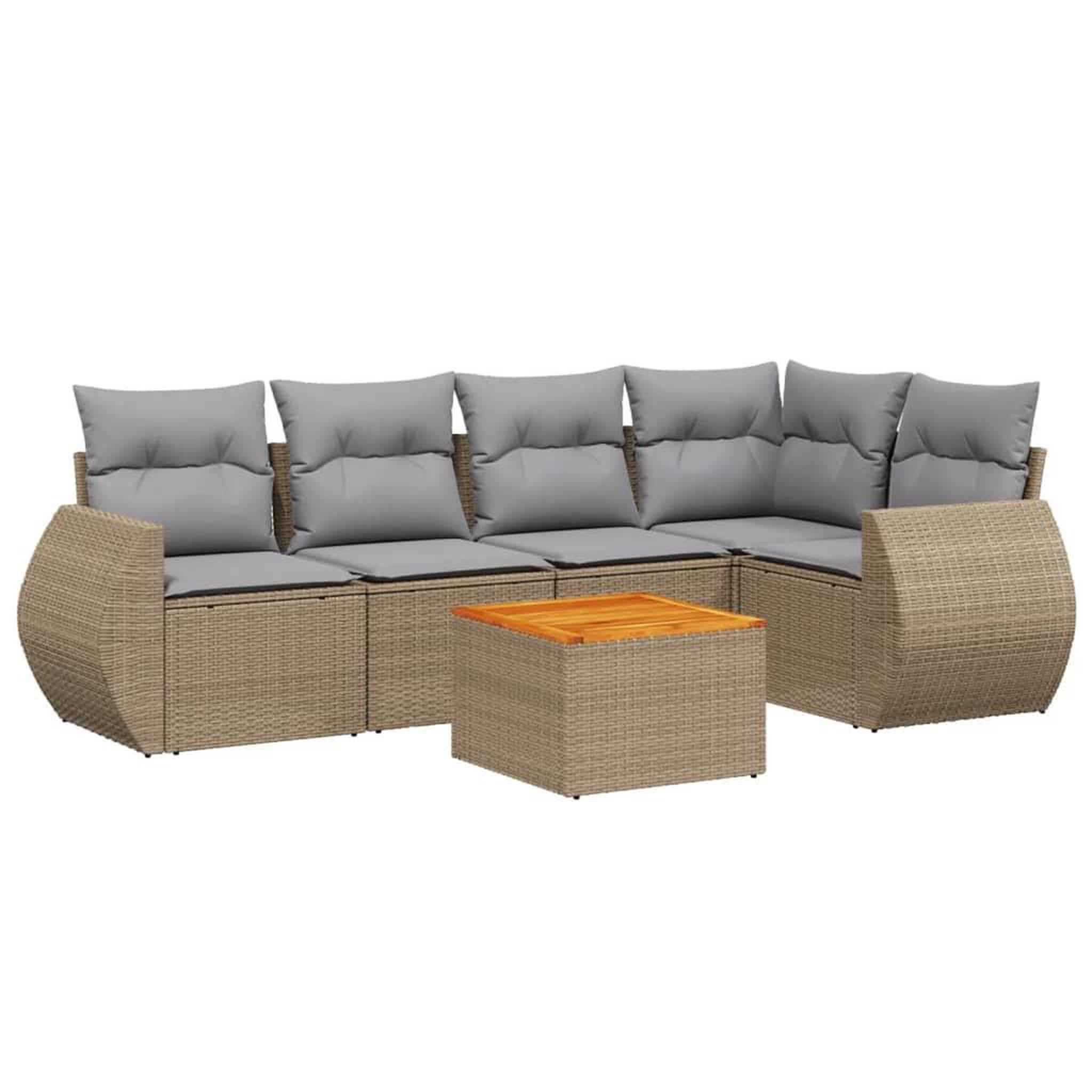 Voir la diapositive 2 : VIDAXL Salon de jardin avec coussins 6 pcs beige resine tressee