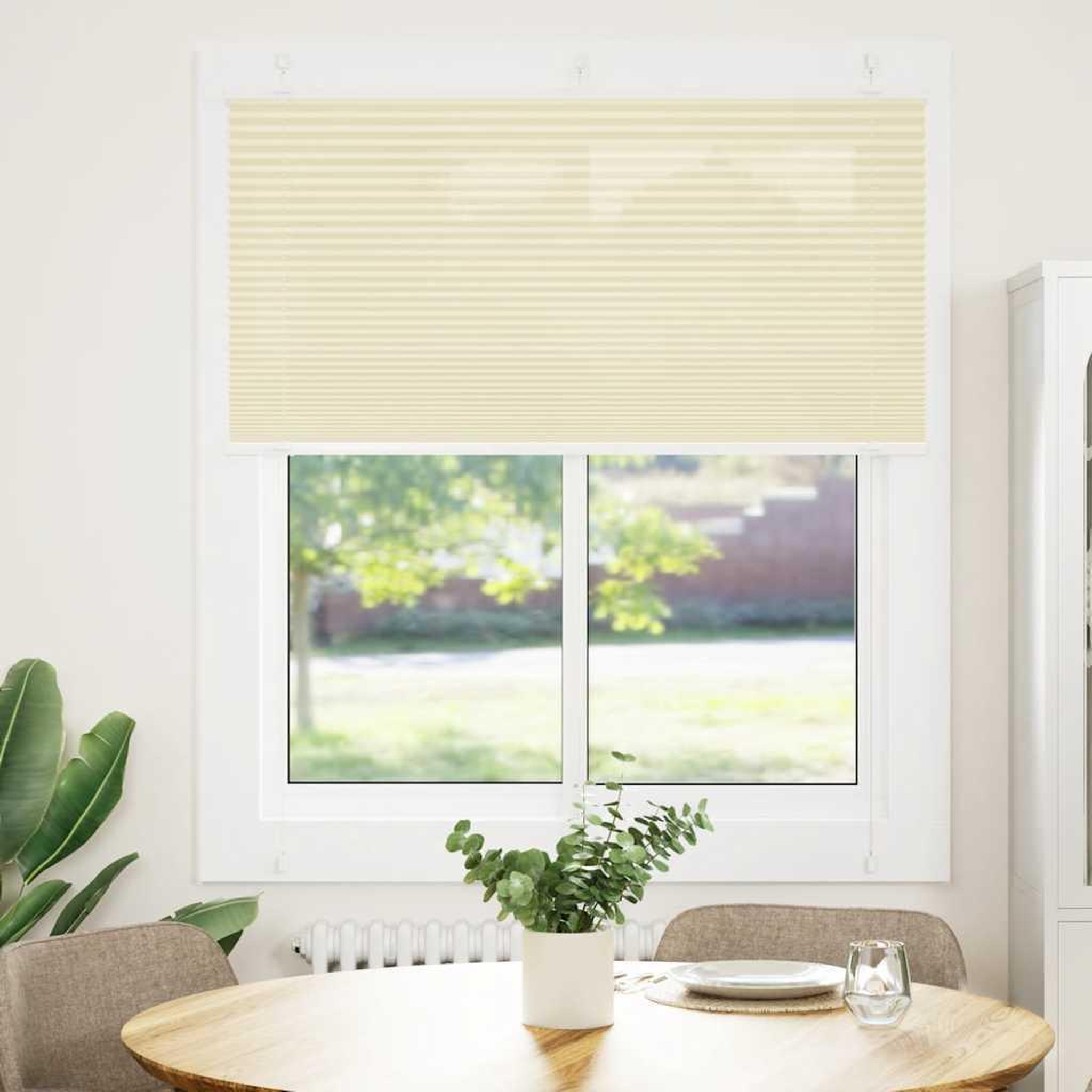 Voir la diapositive 2 : VIDAXL Store plisse creme 115x100cm largeur du tissu 114,4cm polyester