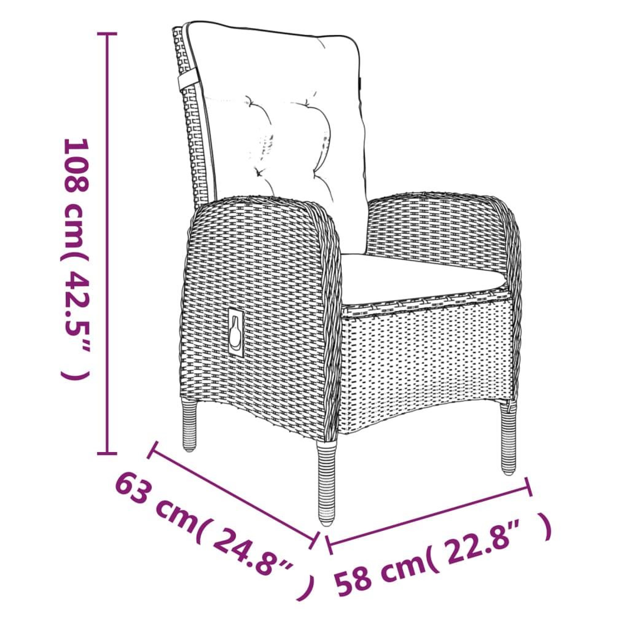 Voir la diapositive 6 : VIDAXL Ensemble a manger de jardin avec coussins 5 pcs Noir