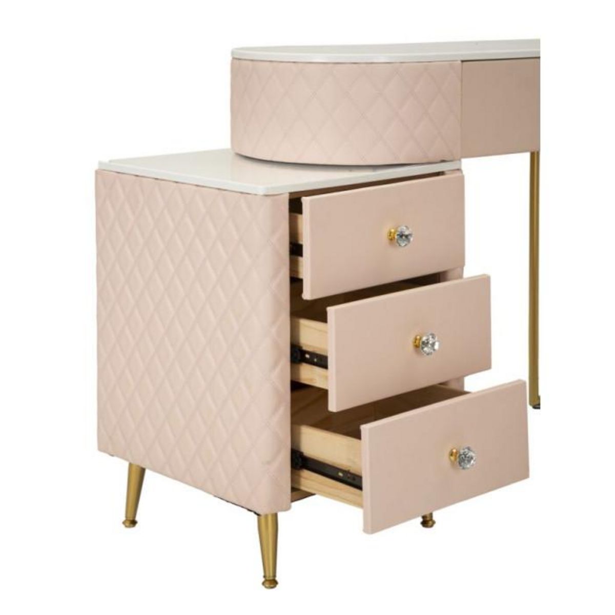 Paris Prix Coiffeuse Avec Pouf Effet Marbre  Sharon  120 Rose & Or