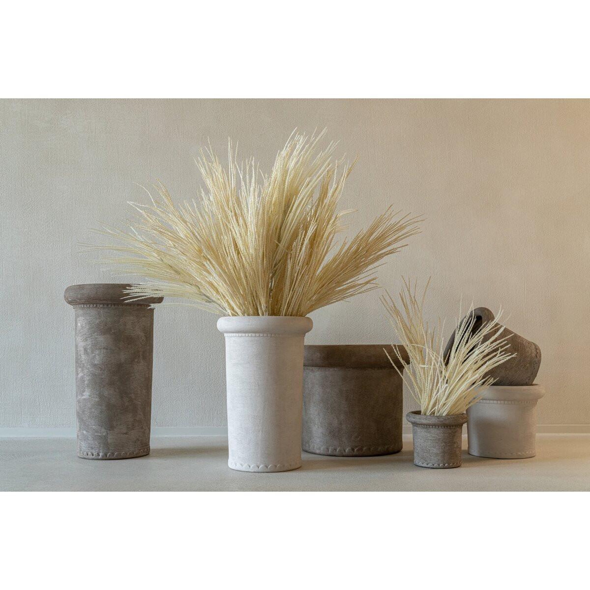 Voir la diapositive 3 : J-LINE Cache-pot en grès  fabio  25cm blanc