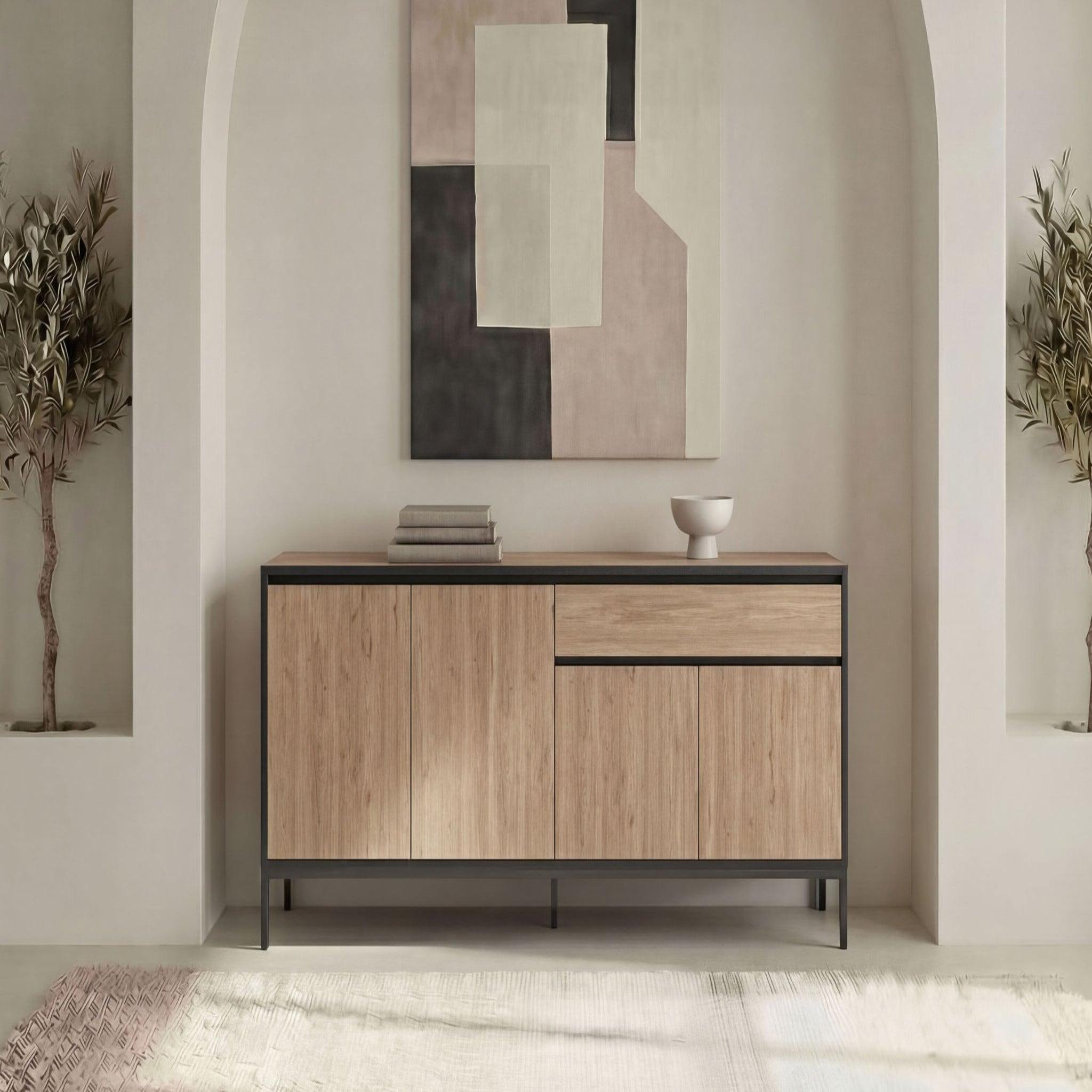 Voir la diapositive 2 : CASANOVA PARIS Vana - buffet 4 portes 180cm en mélamine