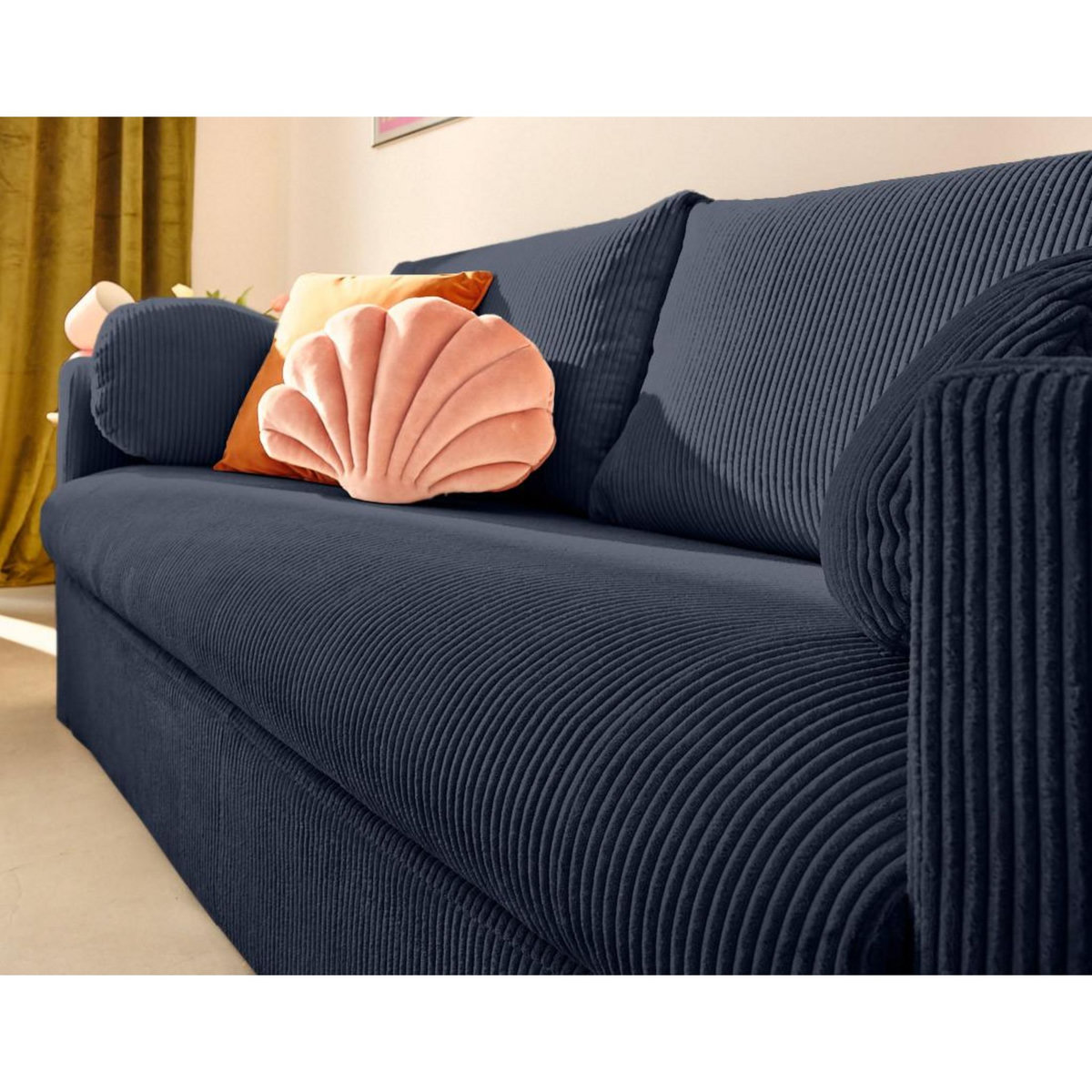 LISA DESIGN Serena - canapé droit déhoussable 3 places en velours côtelé