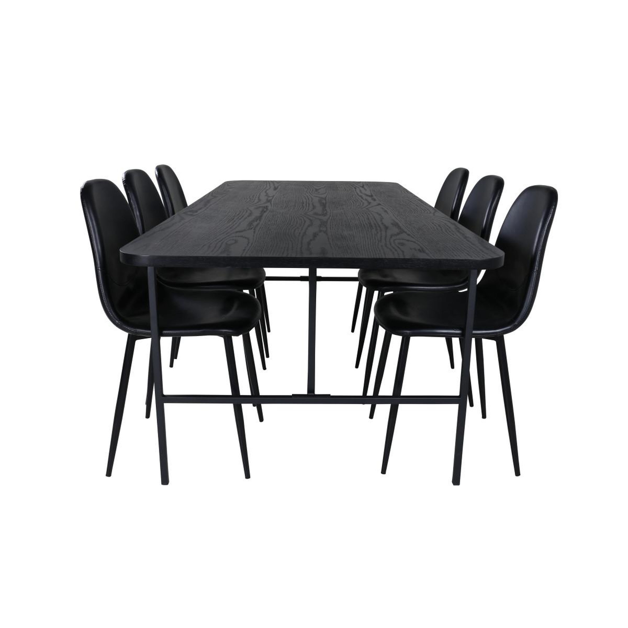 Voir la diapositive 2 : Paris Prix Ensemble table à manger & 6 chaises  uno & polar  200cm noir