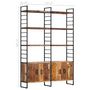 Voir la diapositive 6 : VIDAXL Bibliotheque 4 niveaux 124x30x180cm Bois solide de recuperation