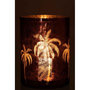 Voir la diapositive 3 : Paris Prix Photophore Design  Feuilles Palmier  24cm Marron