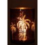 Voir la diapositive 3 : Paris Prix Photophore Design  Feuilles Palmier  24cm Marron