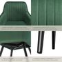 Voir la diapositive 5 : tectake Chaise de salle à manger en velours matelassée et capitonnée vert foncé/noir Lot de 2