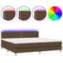 Voir la diapositive 2 : VIDAXL Sommier a lattes de lit matelas et LED Marron fonce 200x200 cm
