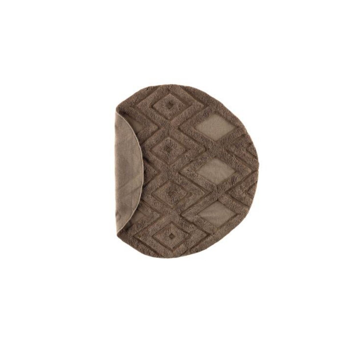 Paris Prix Tapis Déco Rond en Laine  Dahlia  200cm Marron Foncé