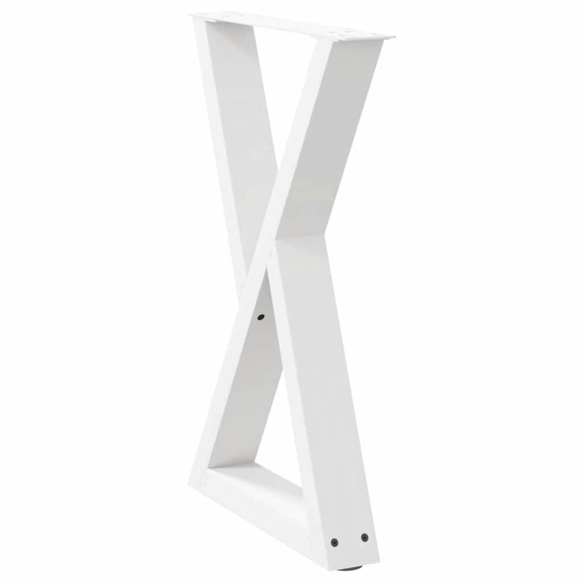 VIDAXL Pieds de table a manger 2pcs blanc 50x(72-73,3)cm acier