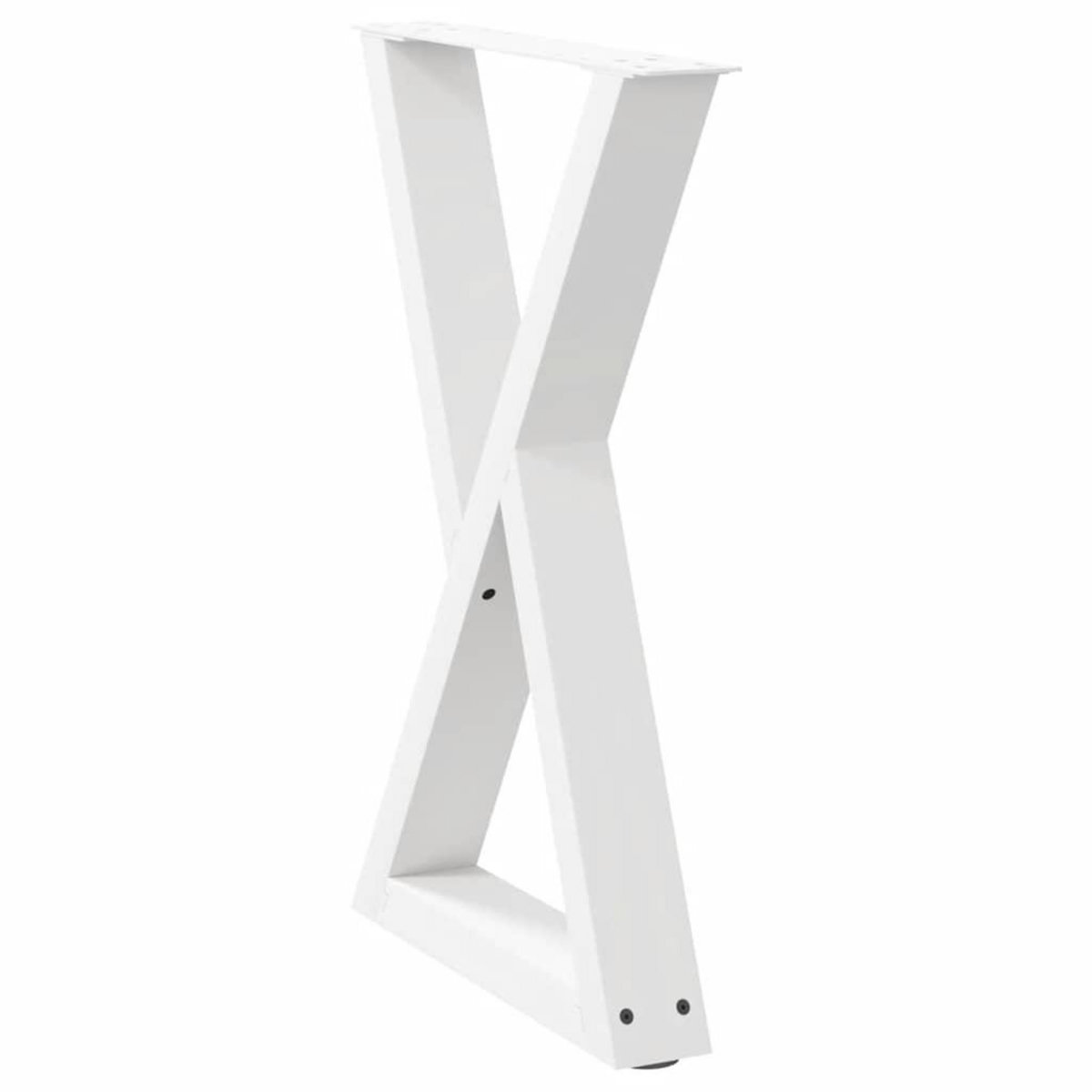 VIDAXL Pieds de table a manger 2pcs blanc 50x(72-73,3)cm acier