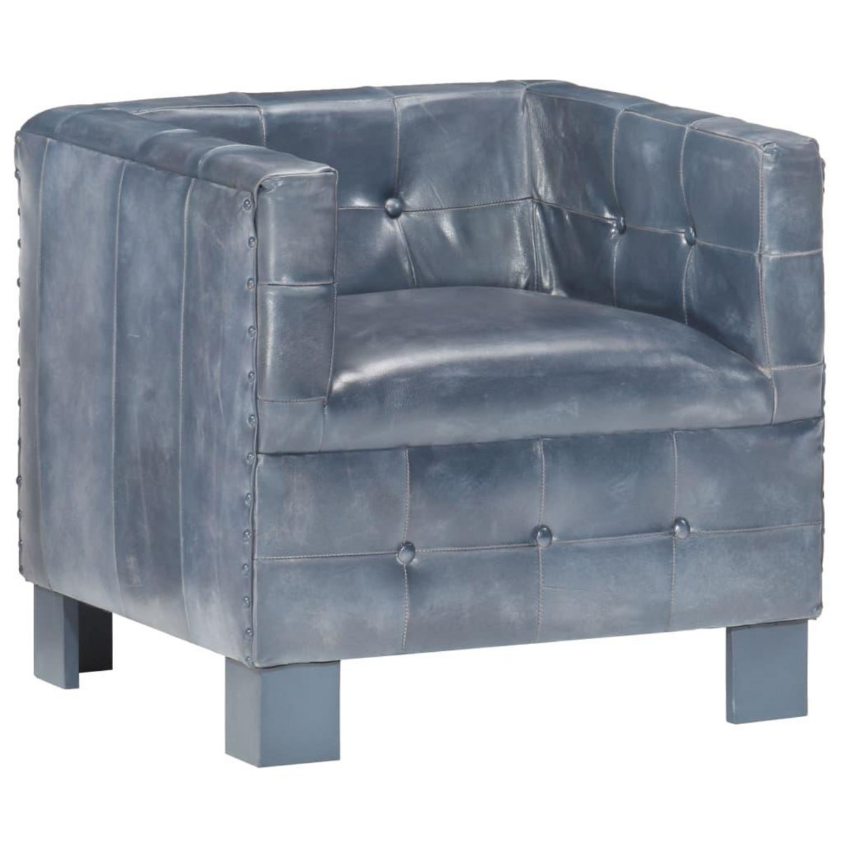 VIDAXL Chaise cabriolet Gris cuir veritable