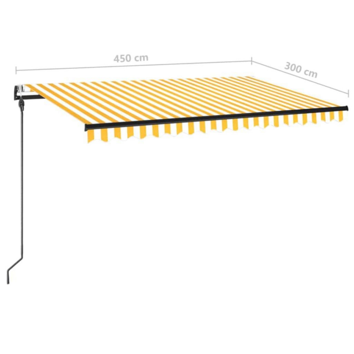 VIDAXL Auvent retractable automatique 450x300 cm Jaune et blanc