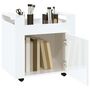 Voir la diapositive 5 : VIDAXL Chariot de bureau Blanc brillant 60x45x60 cm Bois d'ingenierie