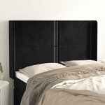 VIDAXL Tete de lit avec oreilles Noir 147x16x118/128 cm Velours