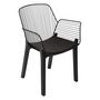 Voir la diapositive 1 : ATMOSPHERA Lot de 2 fauteuils filaires pieds bois massif SHELBY
