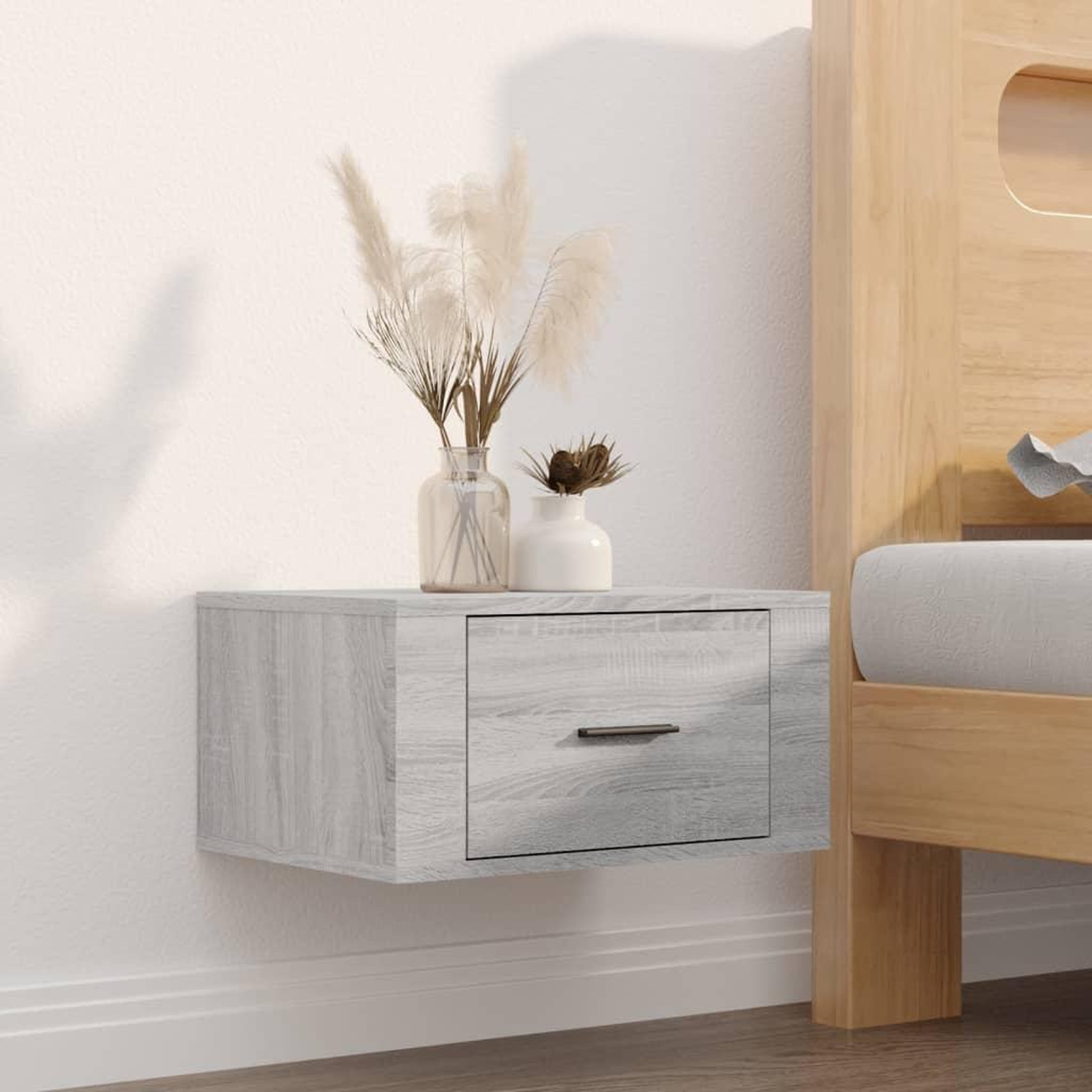 Voir la diapositive 3 : VIDAXL Tables de chevet murales 2 pcs Sonoma gris 50x36x25 cm