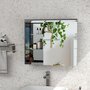 HOMCOM Armoire miroir salle de bain - meuble mural 2 étagères - dim. 70L x 13l x 60H cm - acier inox. verre