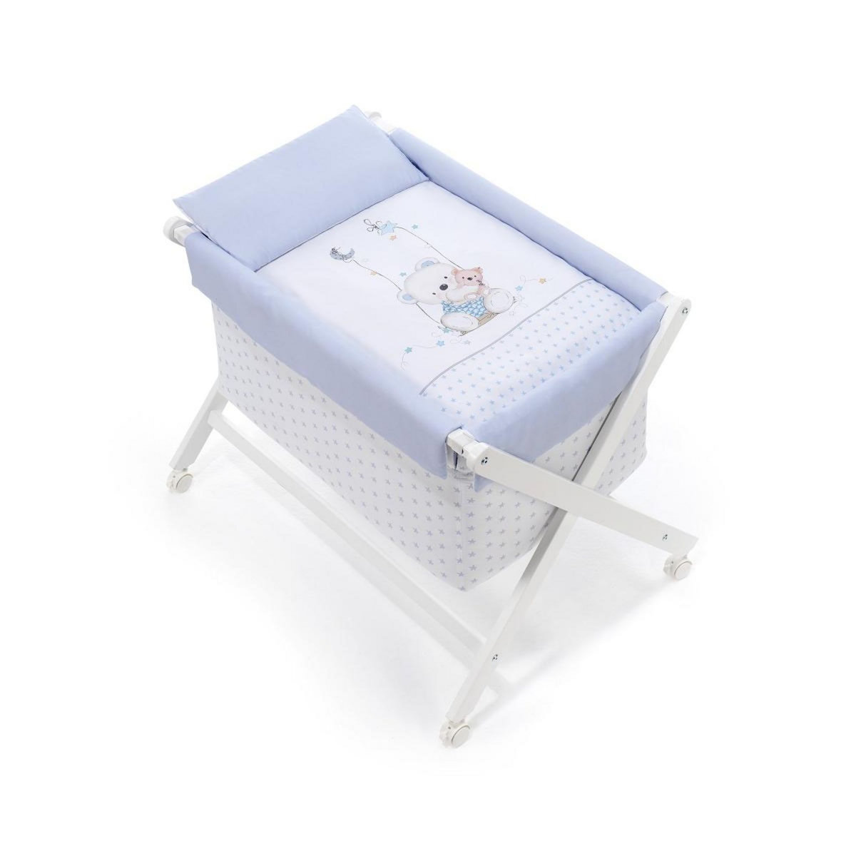 INTERBABY Berceau en Croix-Oso -Bleu