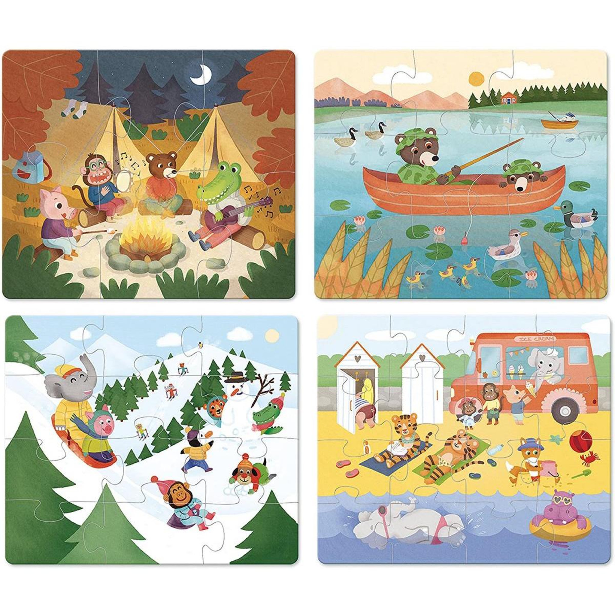 Voir la diapositive 2 : Vilac 4 puzzles evolutifs les vacances