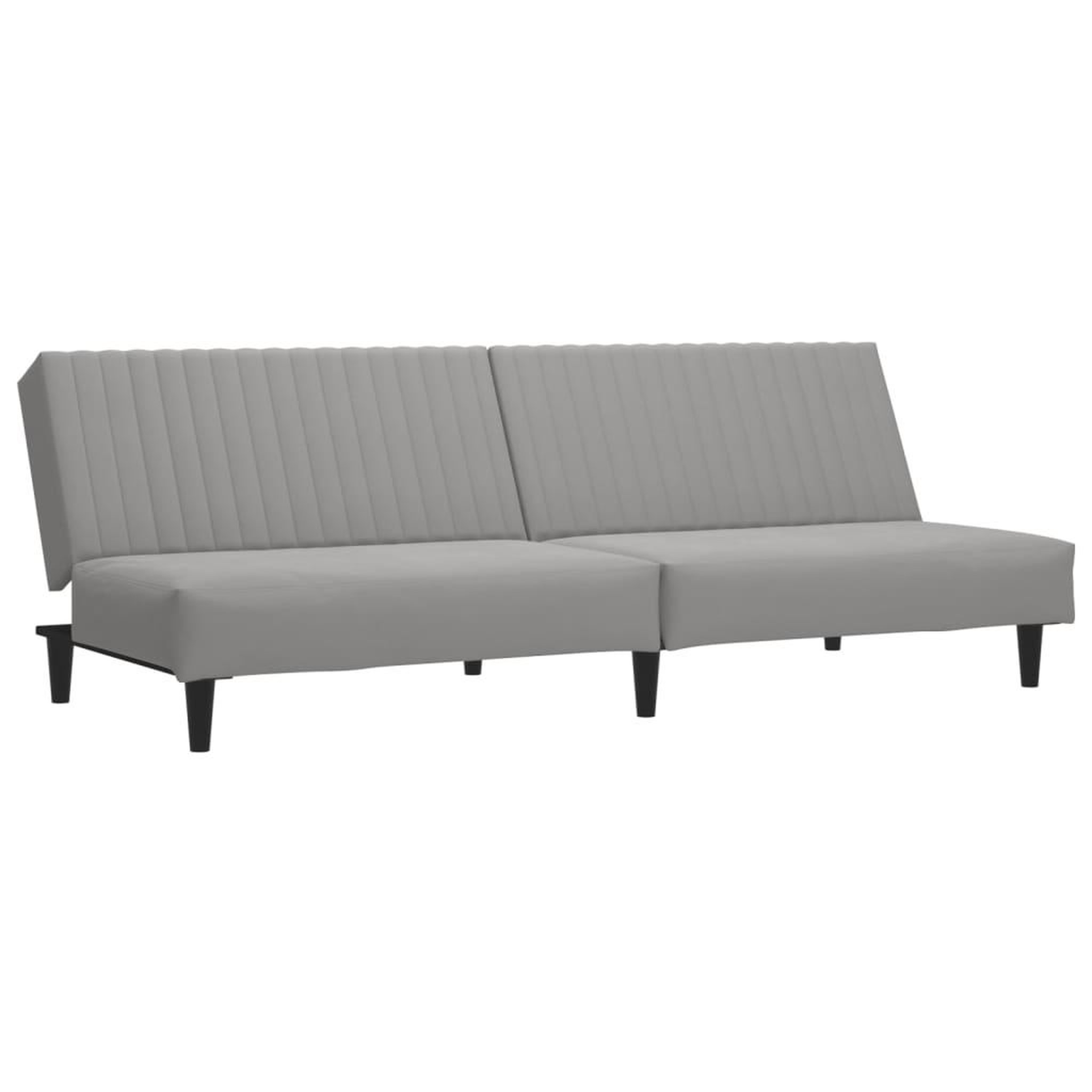 Voir la diapositive 2 : VIDAXL Canape-lit a 2 places gris clair velours