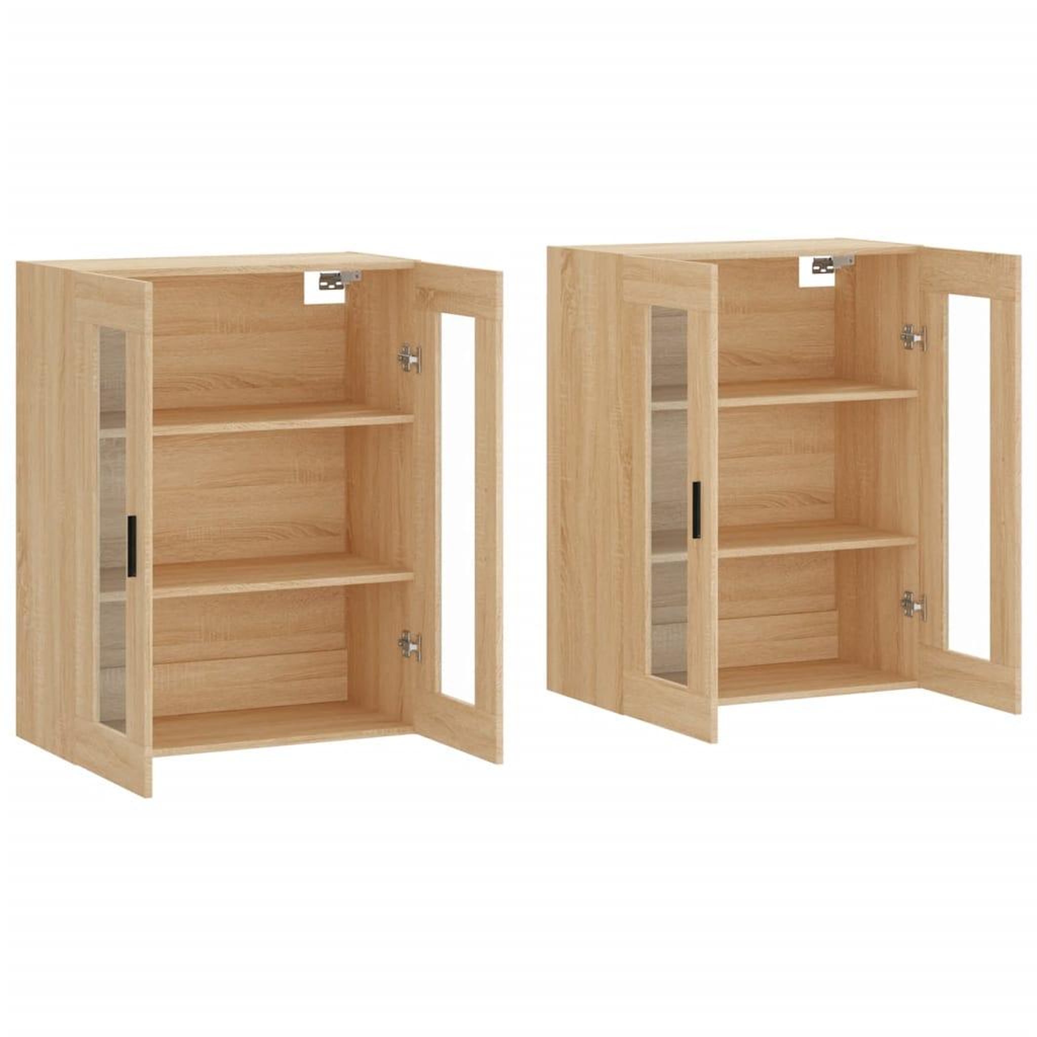 Voir la diapositive 4 : VIDAXL Armoires murales 2 pcs chene sonoma bois d'ingenierie