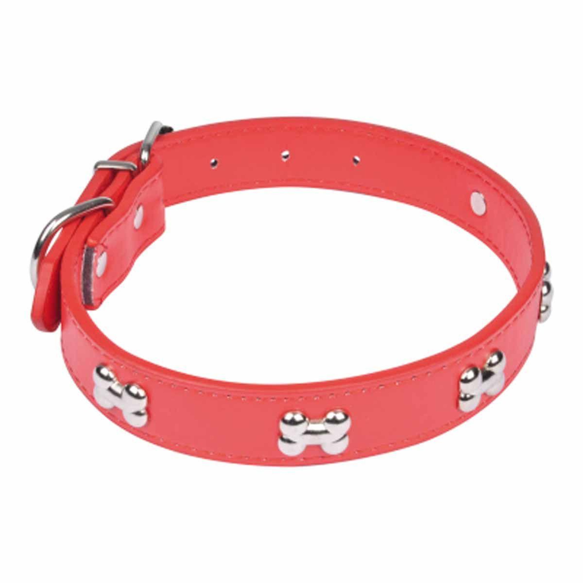 HOMEA Collier fantaisie pour chien  os  55cm rouge
