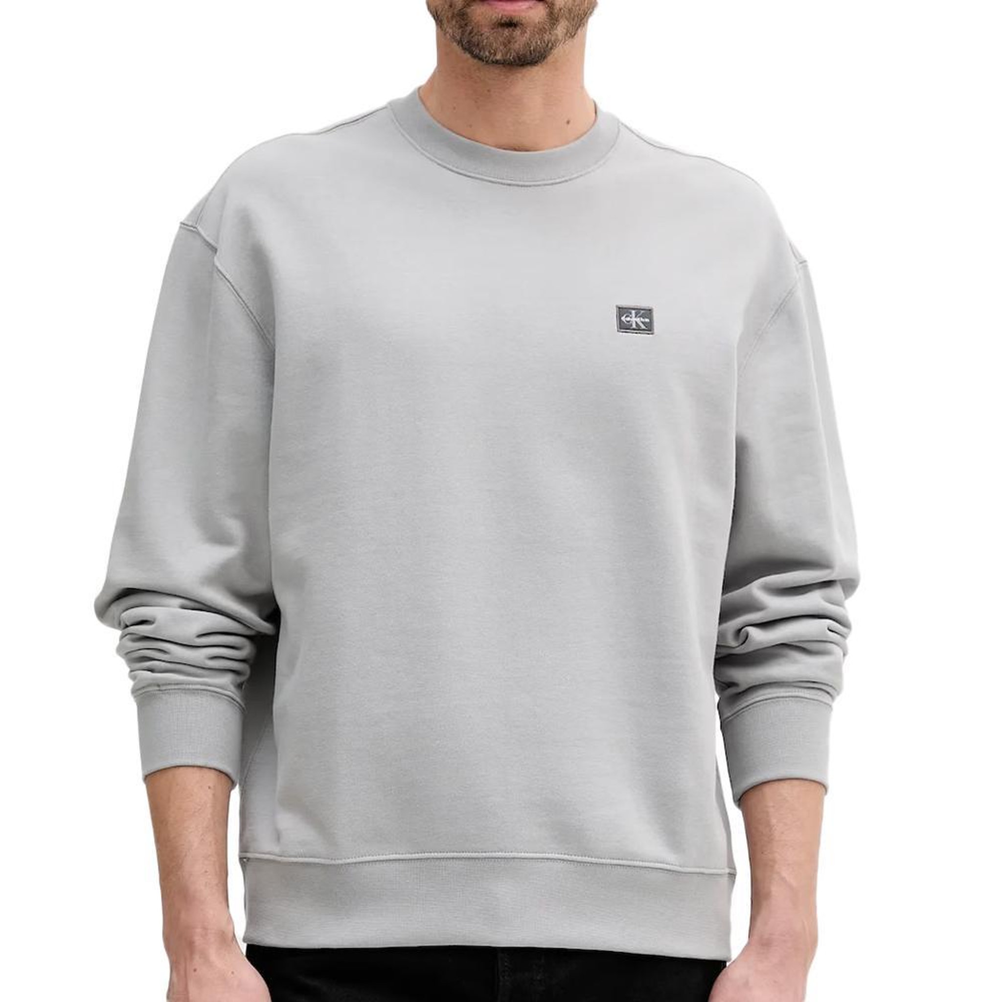 Voir la diapositive 1 : CALVIN KLEIN JEANS Sweat Gris Homme Calvin Klein Jeans Badge Terry