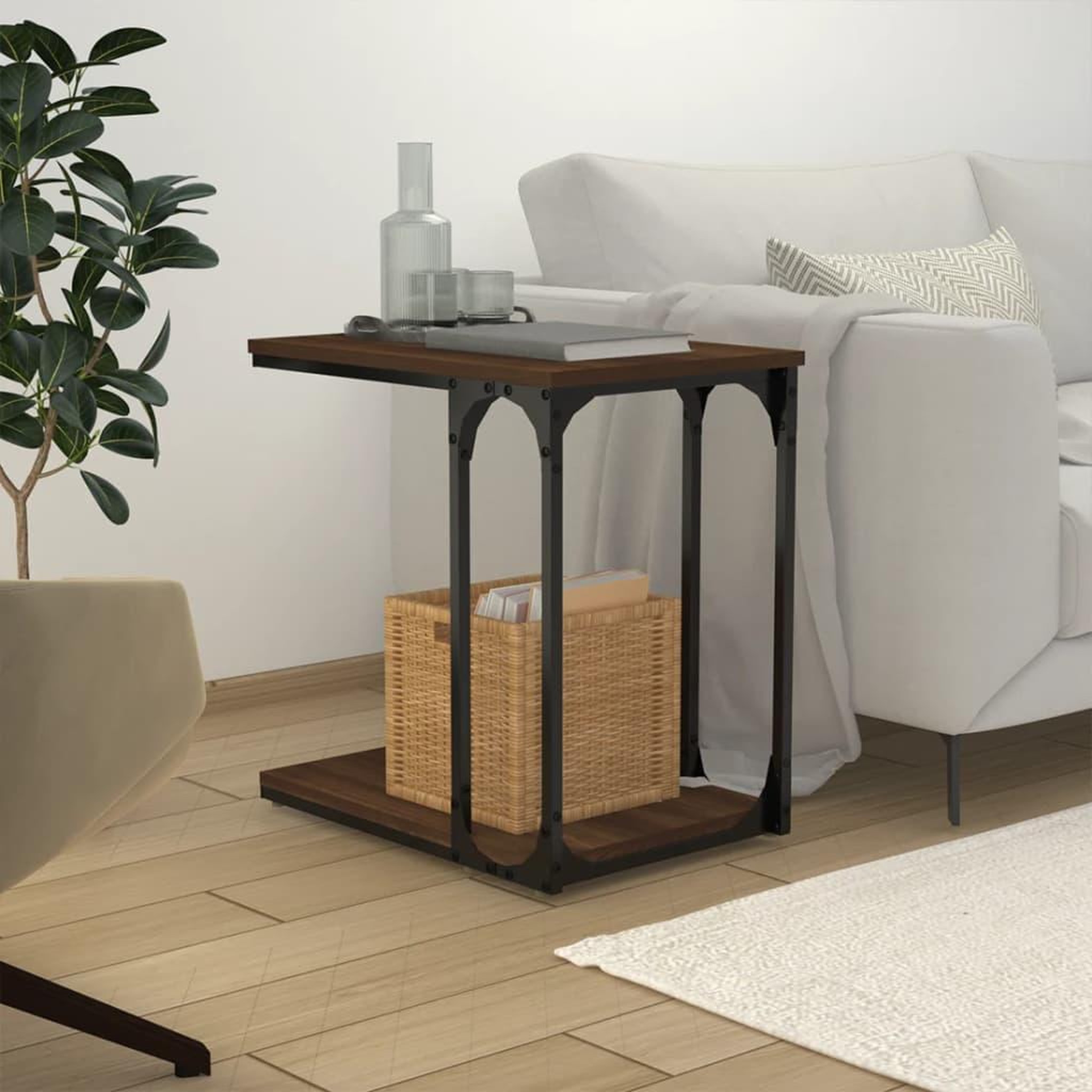 Voir la diapositive 1 : VIDAXL Table d'appoint Chene marron 50x35x52 cm Bois d'ingenierie