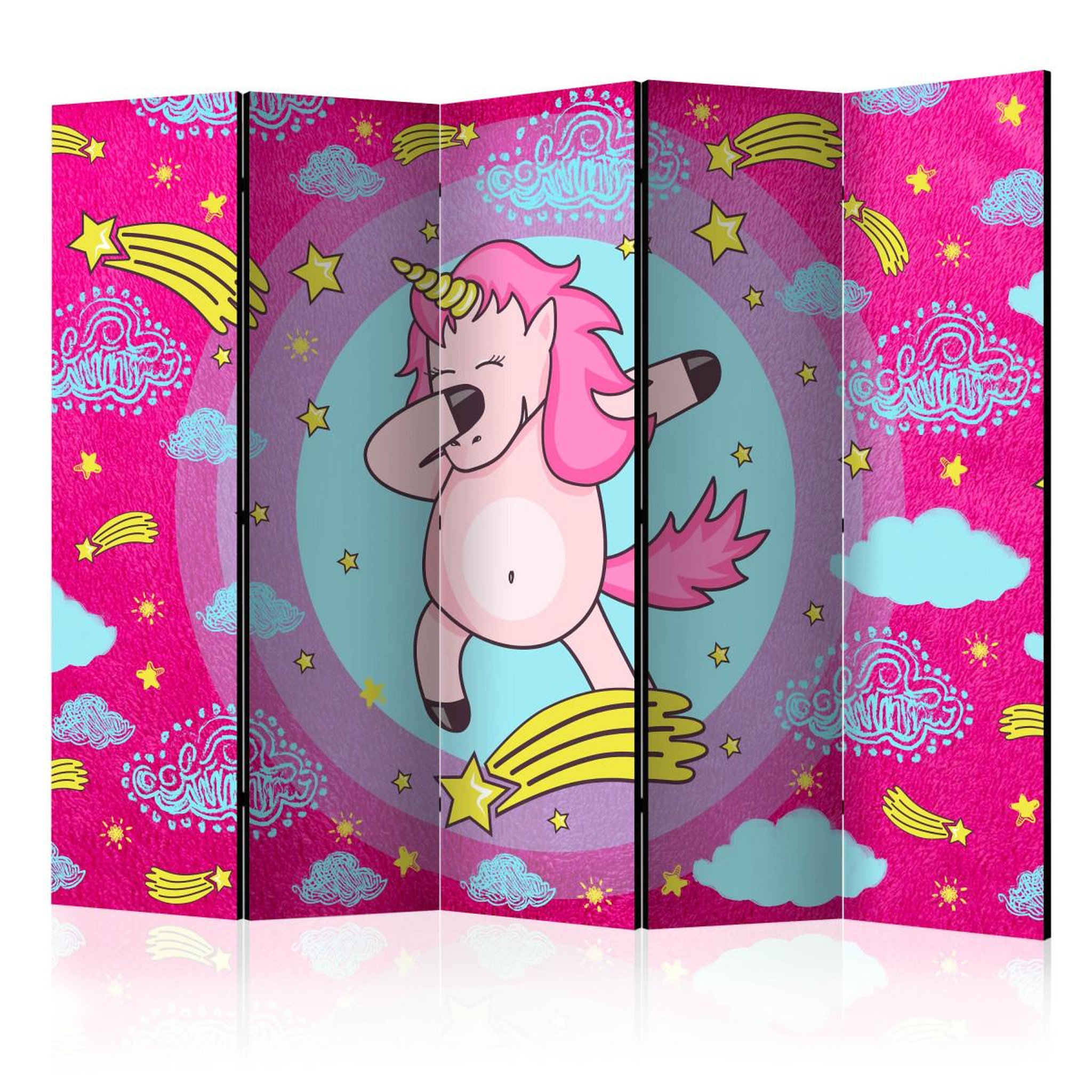 Paris Prix Paravent 5 volets  dancing unicorn  172x225cm