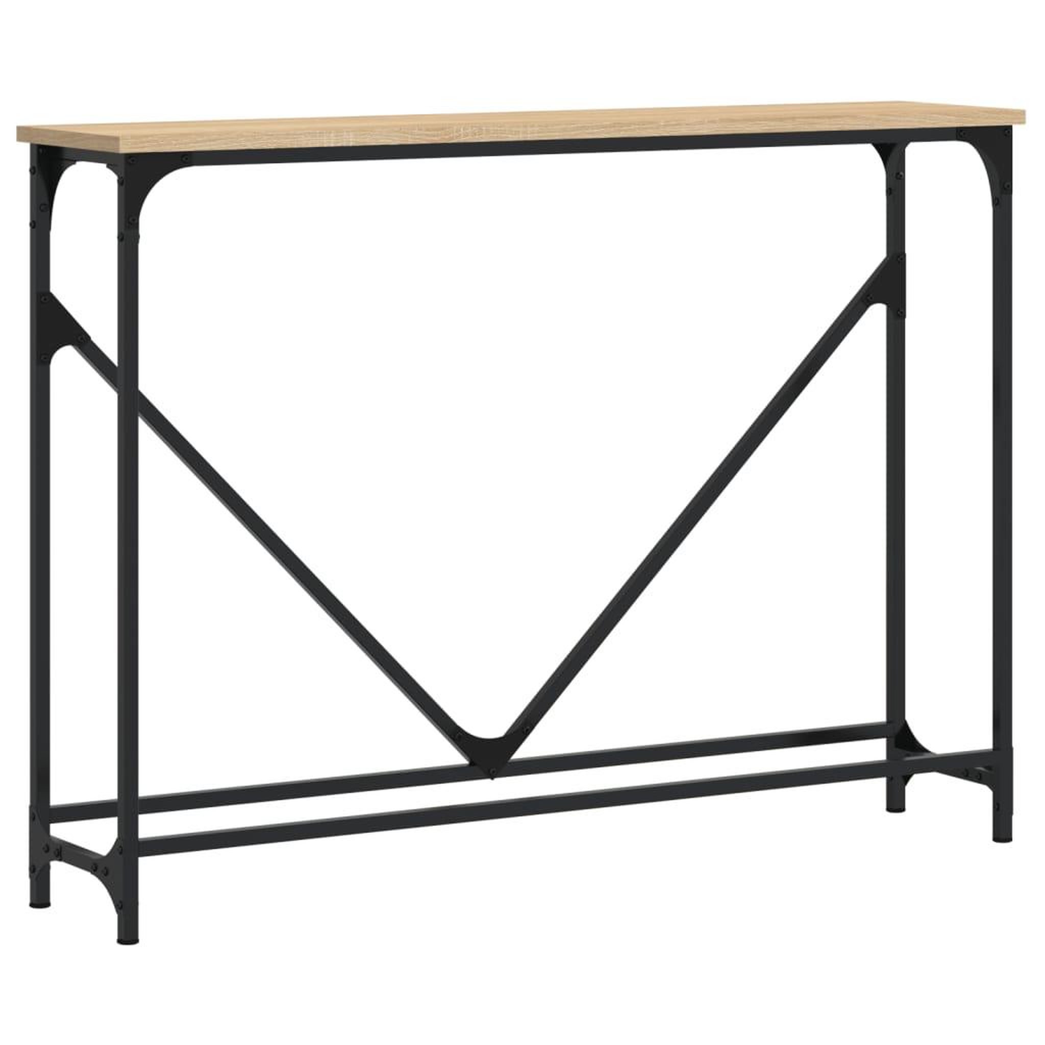 Voir la diapositive 2 : VIDAXL Table console chene sonoma 102x22,5x75 cm bois d'ingenierie