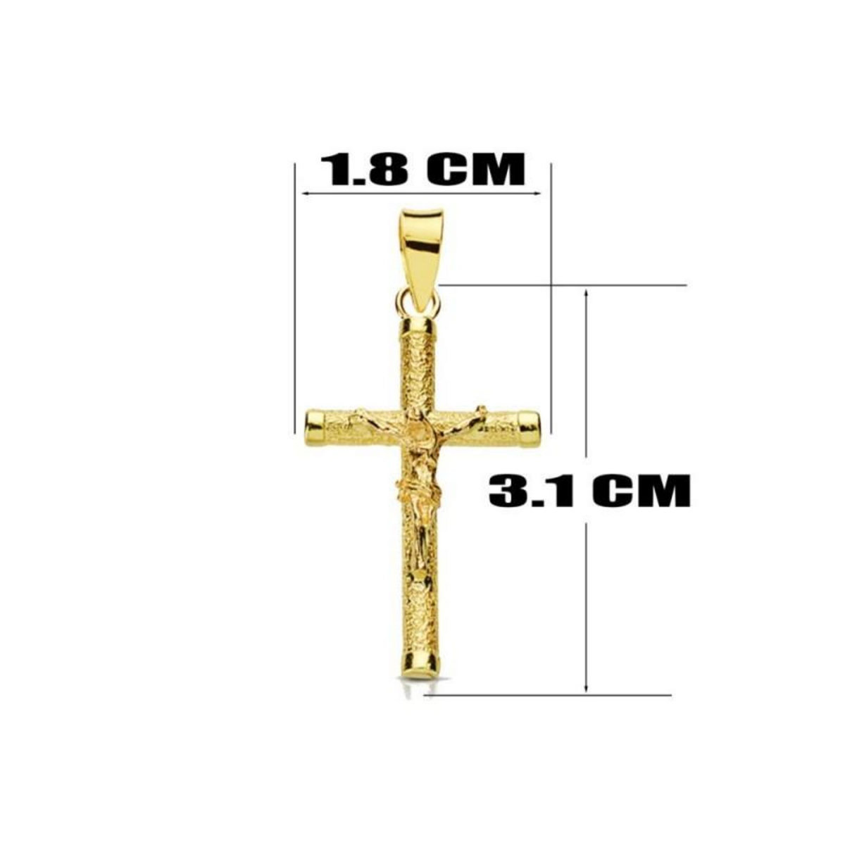 L'ATELIER D'AZUR Collier - Médaille Christ sur la Croix Or Jaune - Chaine Dorée