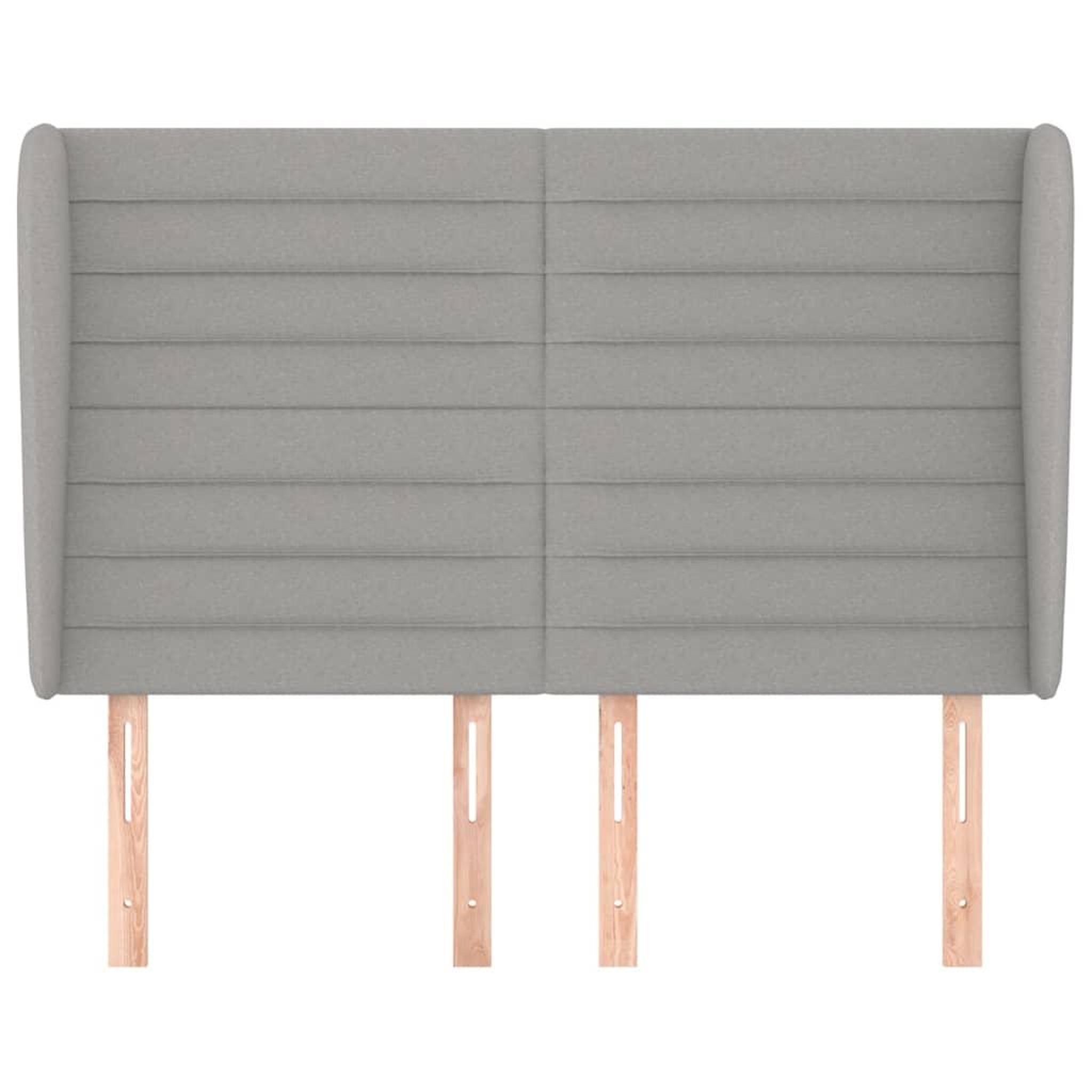 Voir la diapositive 3 : VIDAXL Tete de lit avec oreilles Gris clair 147x23x118/128 cm Tissu