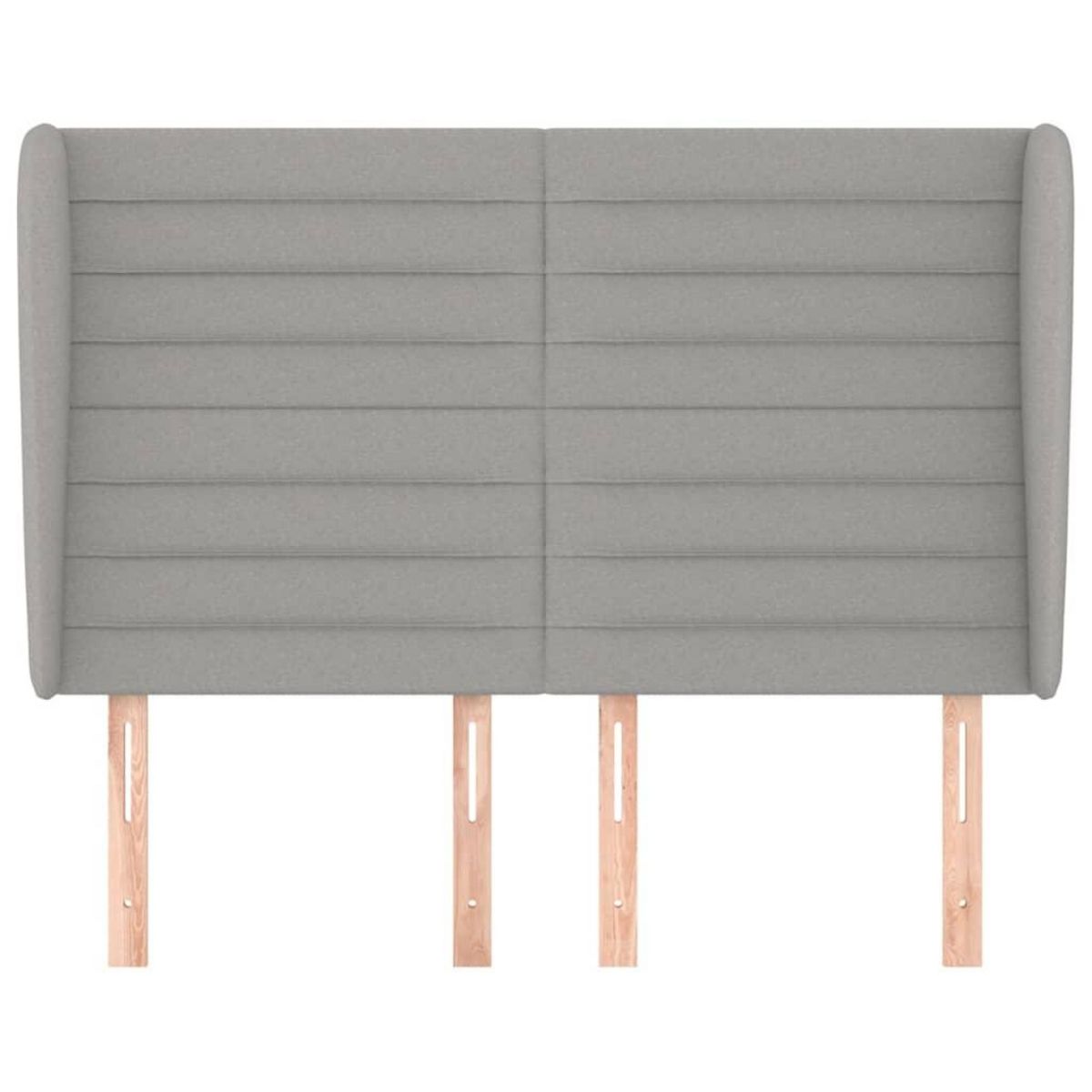 VIDAXL Tete de lit avec oreilles Gris clair 147x23x118/128 cm Tissu