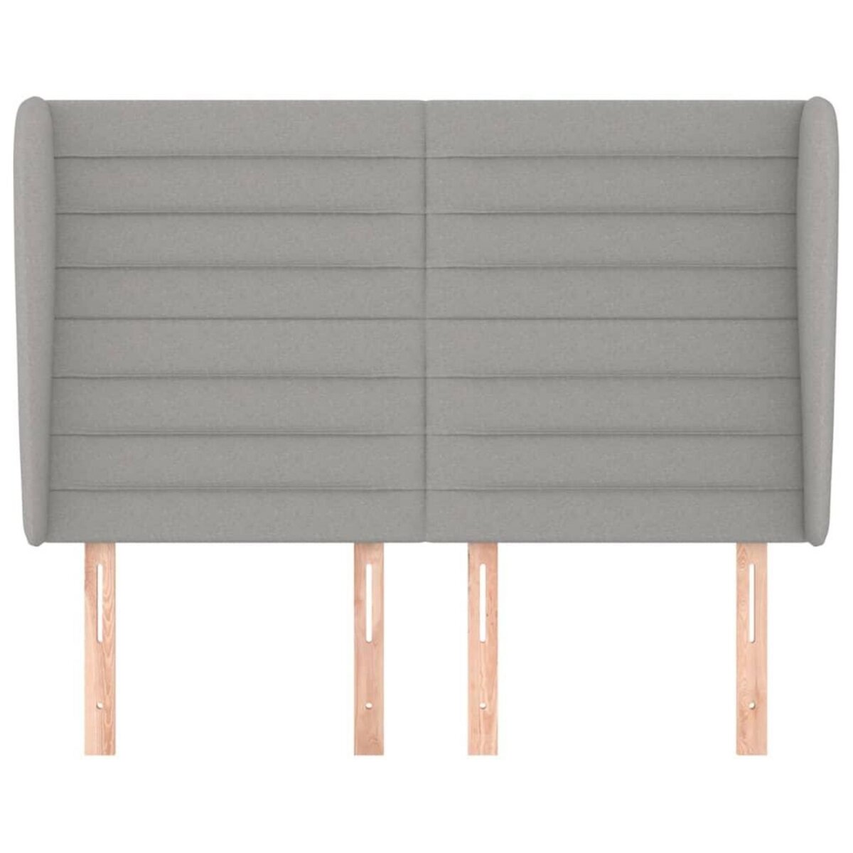 VIDAXL Tete de lit avec oreilles Gris clair 147x23x118/128 cm Tissu