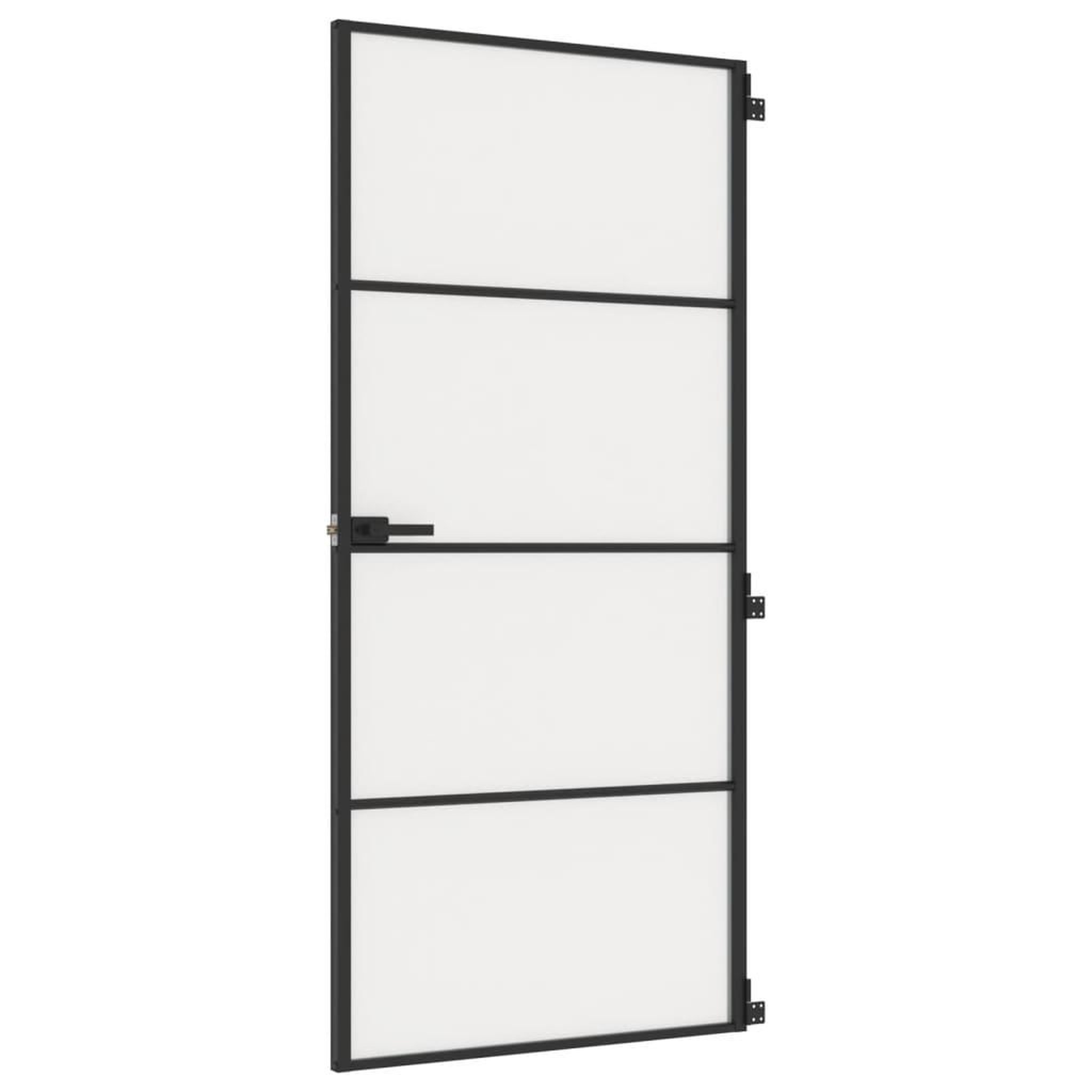 Voir la diapositive 2 : VIDAXL Porte interieure mince noir 93x201,5 cm verre trempe aluminium