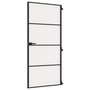 Voir la diapositive 2 : VIDAXL Porte interieure mince noir 93x201,5 cm verre trempe aluminium