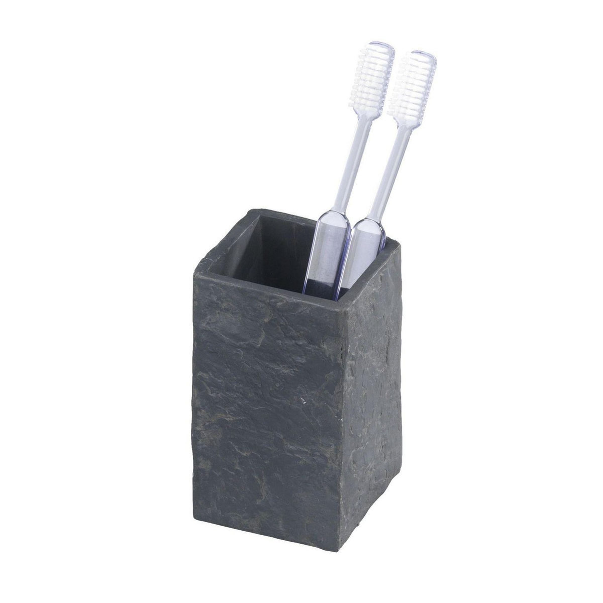 Wenko Gobelet de salle de bain design ardoise Slate - Gris anthracite
