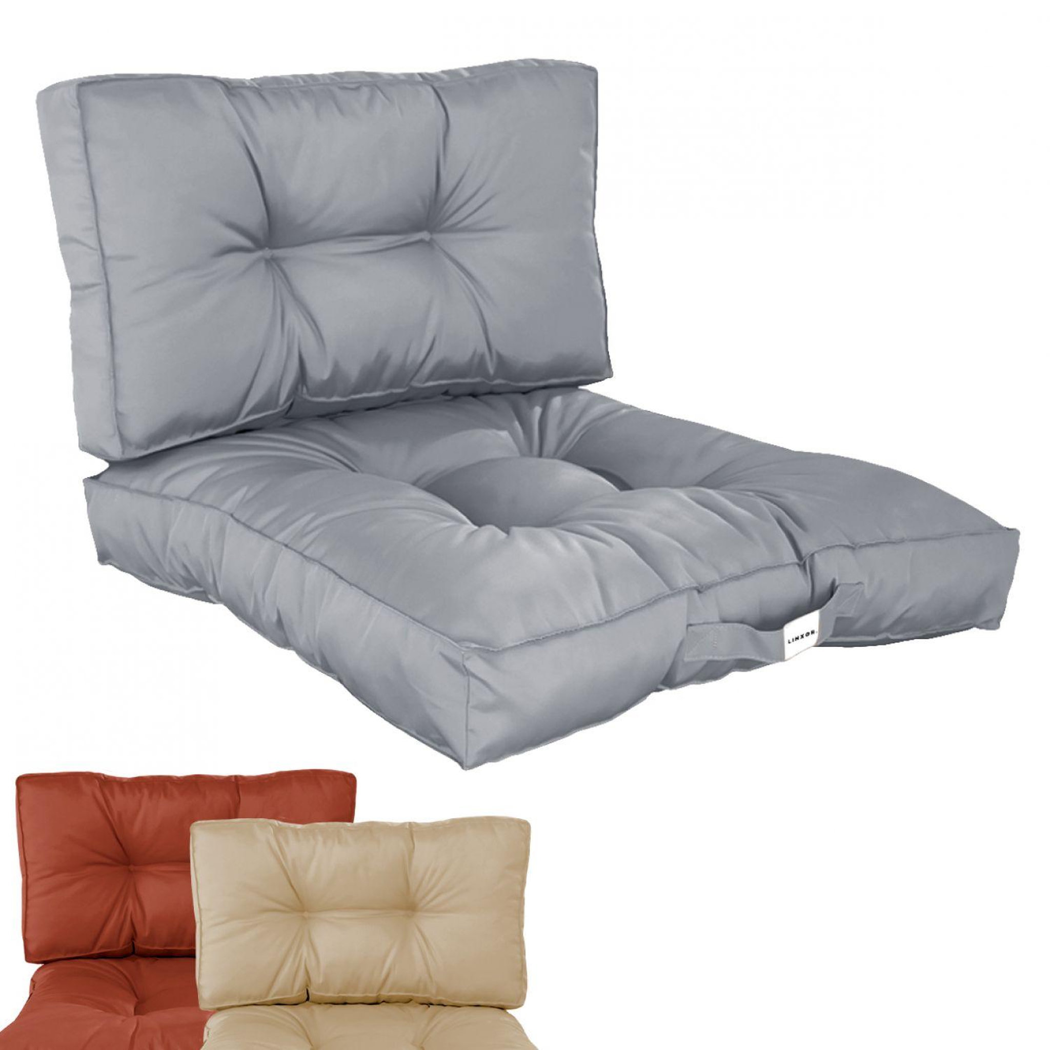 Voir la diapositive 1 : LINXOR Kit de coussins pour salon de jardin capitonnés - 50 x 50 cm