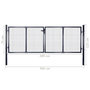 Voir la diapositive 6 : VIDAXL Portail de jardin grillage en acier galvanise 306 x 75 cm Gris