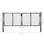 Voir la diapositive 6 : VIDAXL Portail de jardin grillage en acier galvanise 306 x 75 cm Gris
