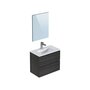Meuble de salle de bain 1 vasque 2 tiroirs et miroir L80cm MIGUEL