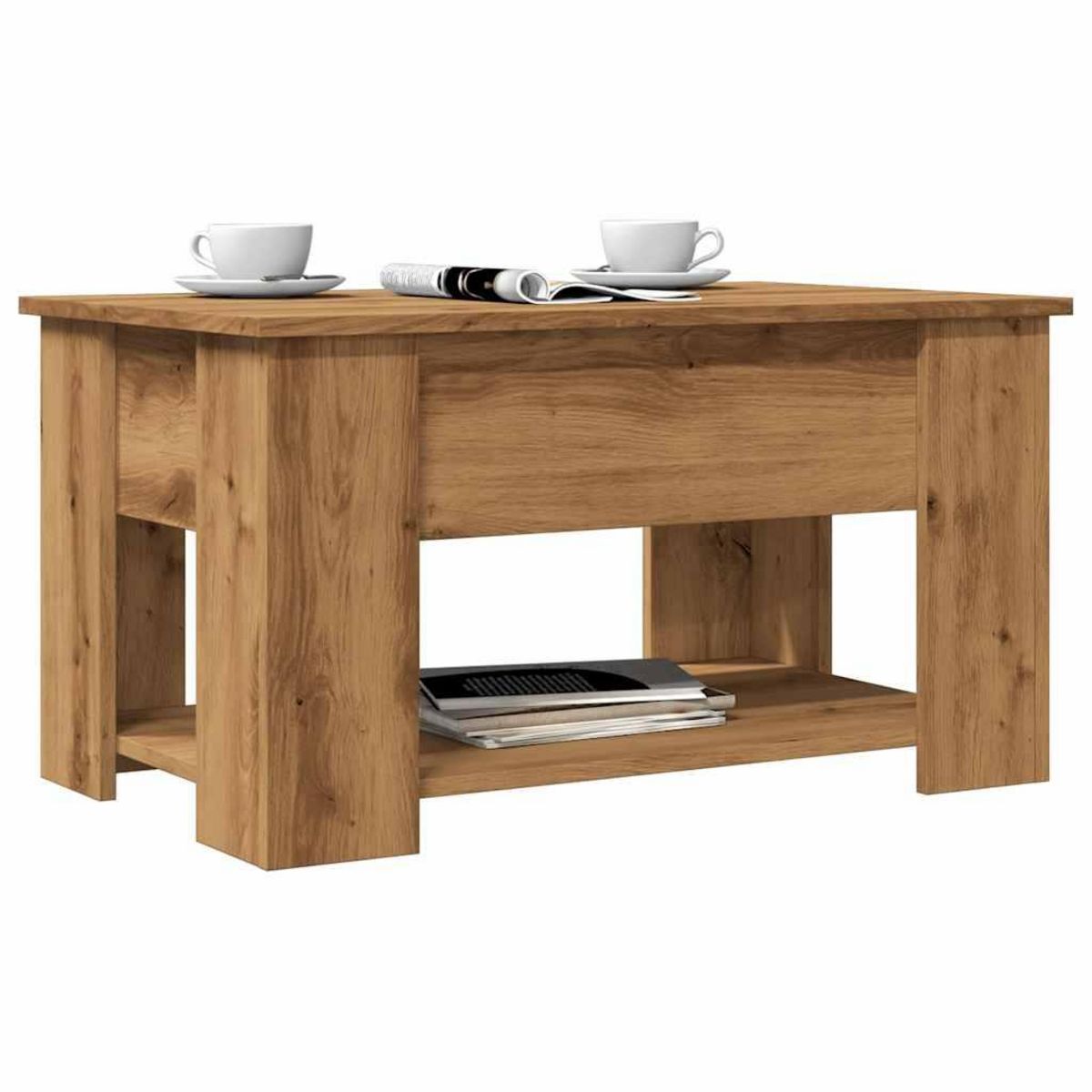 VIDAXL Table basse chene artisanal 79x49x41 cm bois d'ingenierie