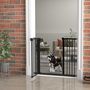 Voir la diapositive 5 : PAWHUT Barrière de sécurité chien - porte double verrouillage - L.94 cm max. - sans perçage - métal noir